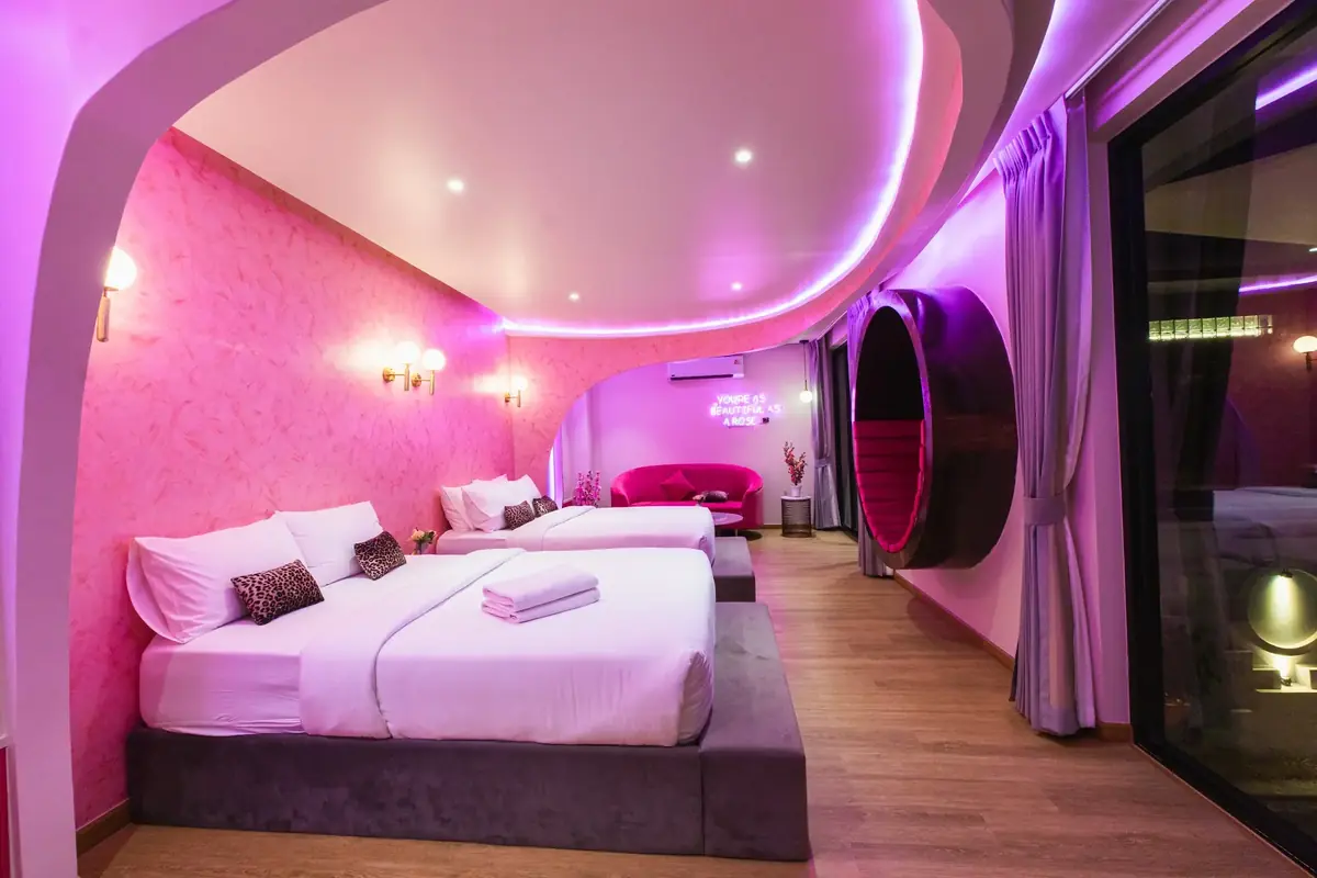 Pink Lady suite glowing pink